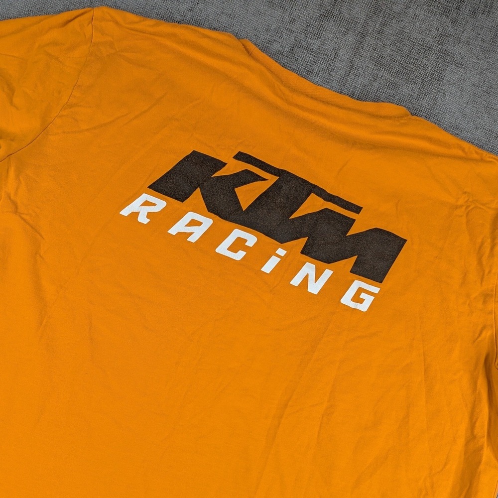 KTM Racing T-Shirt Mens XL Orange Short Sleeve Powerwear Motocross Graphic Tee